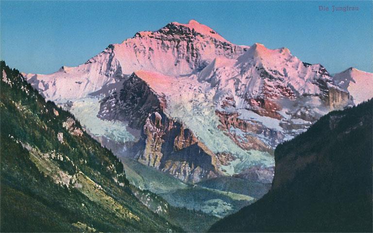 MF-303 Sun on the Jungfrau, Swiss Alps - Vintage Image
