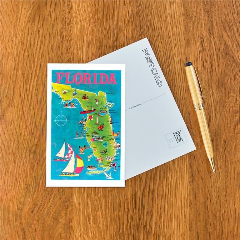 Map of Florida Vintage Image, Florida FL-117 – Found Image Press Inc.