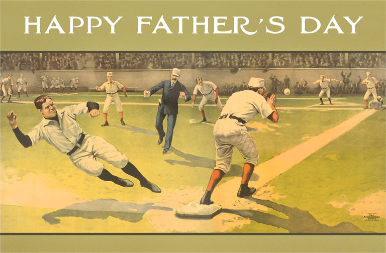 DD-100 Happy Father's Day, Old Time Baseball Game - Vintage Image