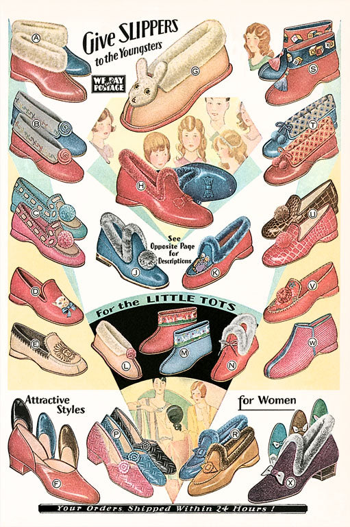 Slippers for Youngsters Vintage Image, Shoes SH-57 – Found Image Press Inc.