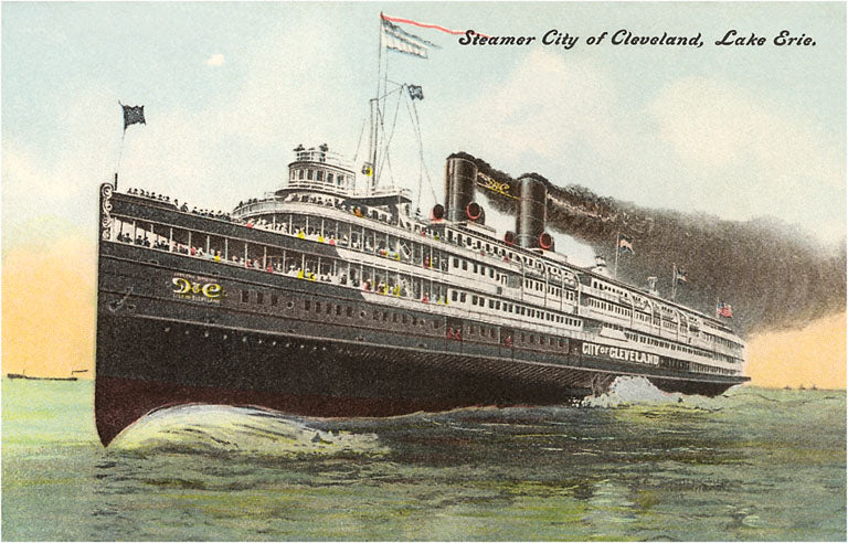 SS-47 Steamer City of Cleveland, Lake Erie - Vintage Image – Found Image  Press Inc.